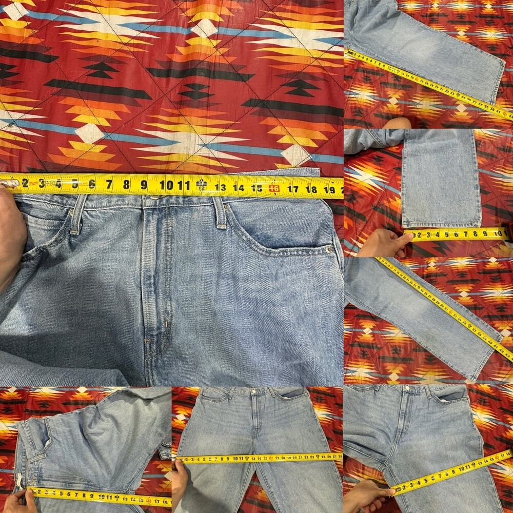 Levi's '94 BAGGY Blue Jeans Women’s Sz 34x30 Blue Relaxed Straight Denim Zip Fly - Picture 2 of 12